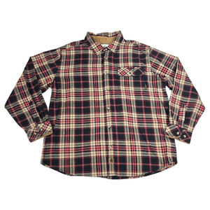 Legendary Whitetails Mens XL Red Black Tan Flannel Shirt Fall Winter Lumberjack